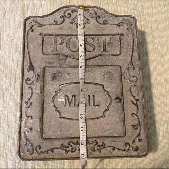 NEW gray metal retro wall mount mail box